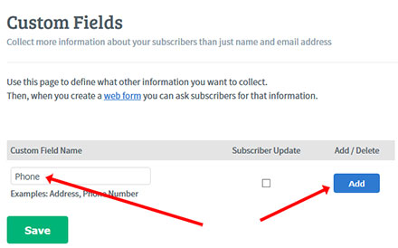 Aweber Adding Custom Fields