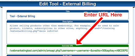 External Billing Add Notify URL Screenshot