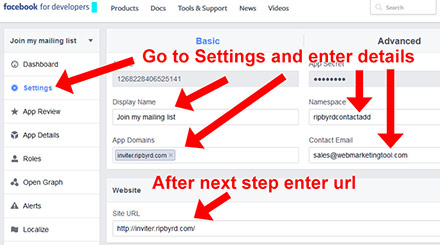 Facebook Setup App Step 5