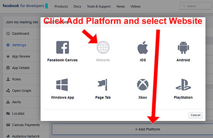 Facebook Setup App Step 6