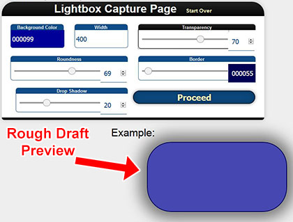 Lightbox Email Capture Page Creator Step 1