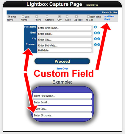 Lightbox Email Capture Page Creator Step 2
