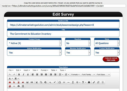 Survey Creator Edit Survey