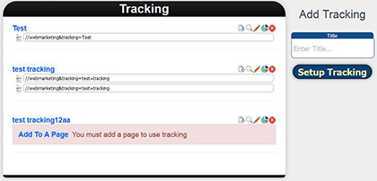 Tracking Results Page Screenshot