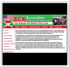 Burundian Community of Kentucky website design