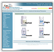 RX Pill Directory website design