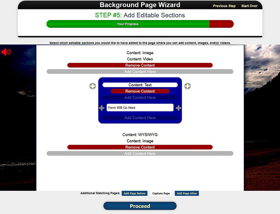 Background Page Wizard Preview